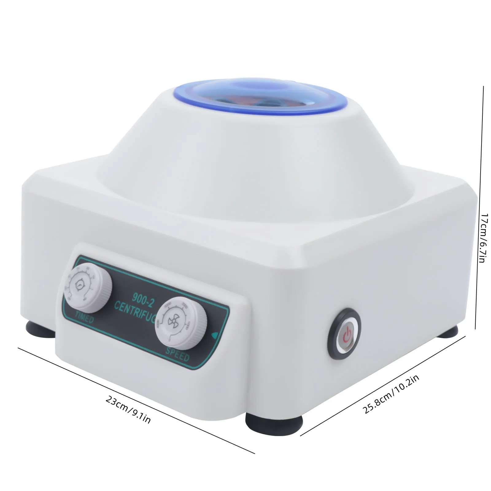 Electric Laboratory Centrifuge 900-2, Centrifuge Machine, 6×20ml High Capacity, 4000rpm Speed, Adjustable Timer, ABS Body, Clear Lid, Quiet Motor, Stable Non-slip Base, Variable Speed, Scientific Medical Sample Particle Separation, 110V US Plug