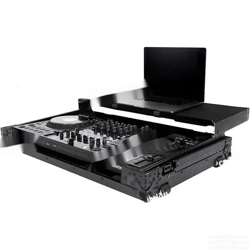 DDJ-FLX10 With Laptop Platform & Wheels Black DJ Flight Case