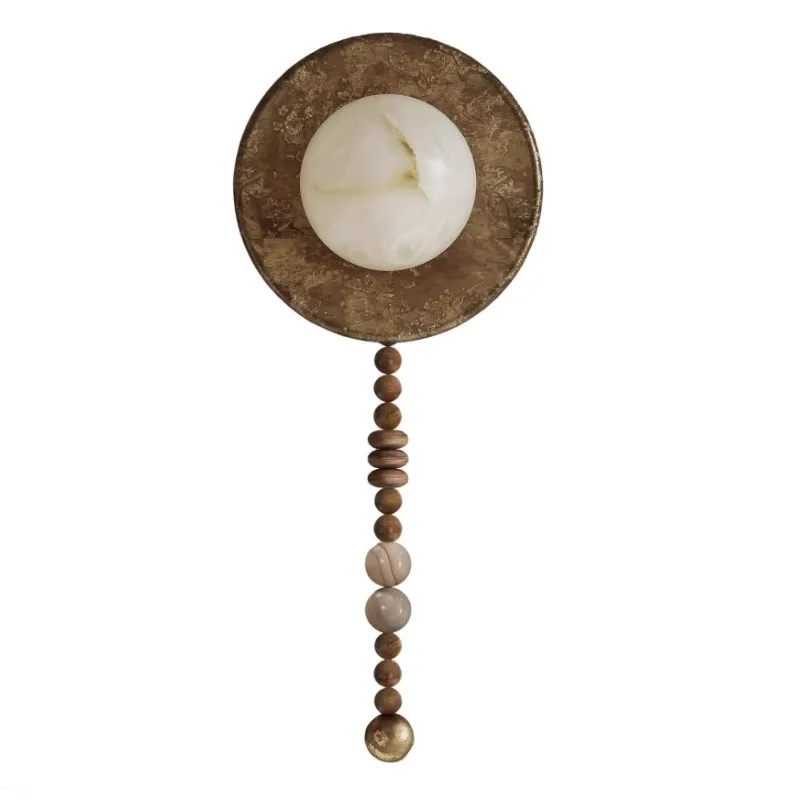 American retro nostalgic wall lamp imitation marble living room background wall study bedroom wabi sanfeng homestay