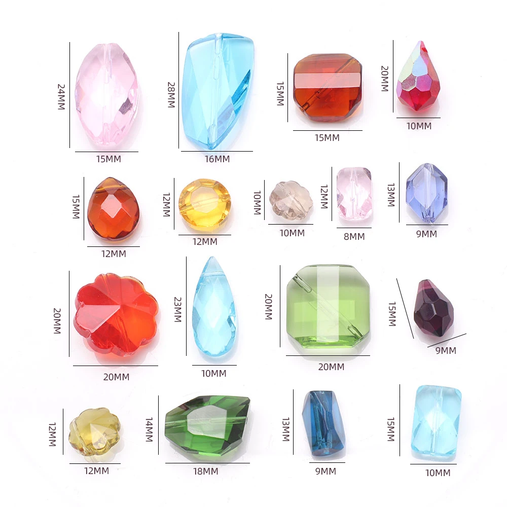 Mixed Color & Size Faceted Crystal Glass Irregular Loose Beads For Kids DIY Making Charms Earing Necklace Jewelry Accessories