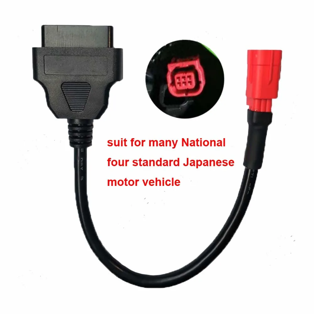 Cable de conversión OBD2 para Kawasaki, 4 pines, 6 pines, EFI, Detector de motocicleta, adaptador OBD de 16 Pines, conector de diagnóstico para