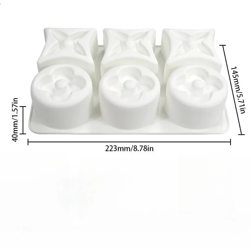 Round Four-leaf Clover Mousse Cake Silicone Mold DIY French Dessert Baking Mold Scented Candle Plaster Mold