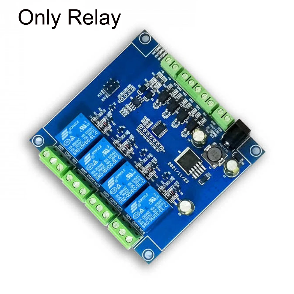 4 Channel Relay Module DC7-24V Modbus RTU Support RS485/TTL UART Interface 4 Way Input/4 Way Output with Switch Indicator Light