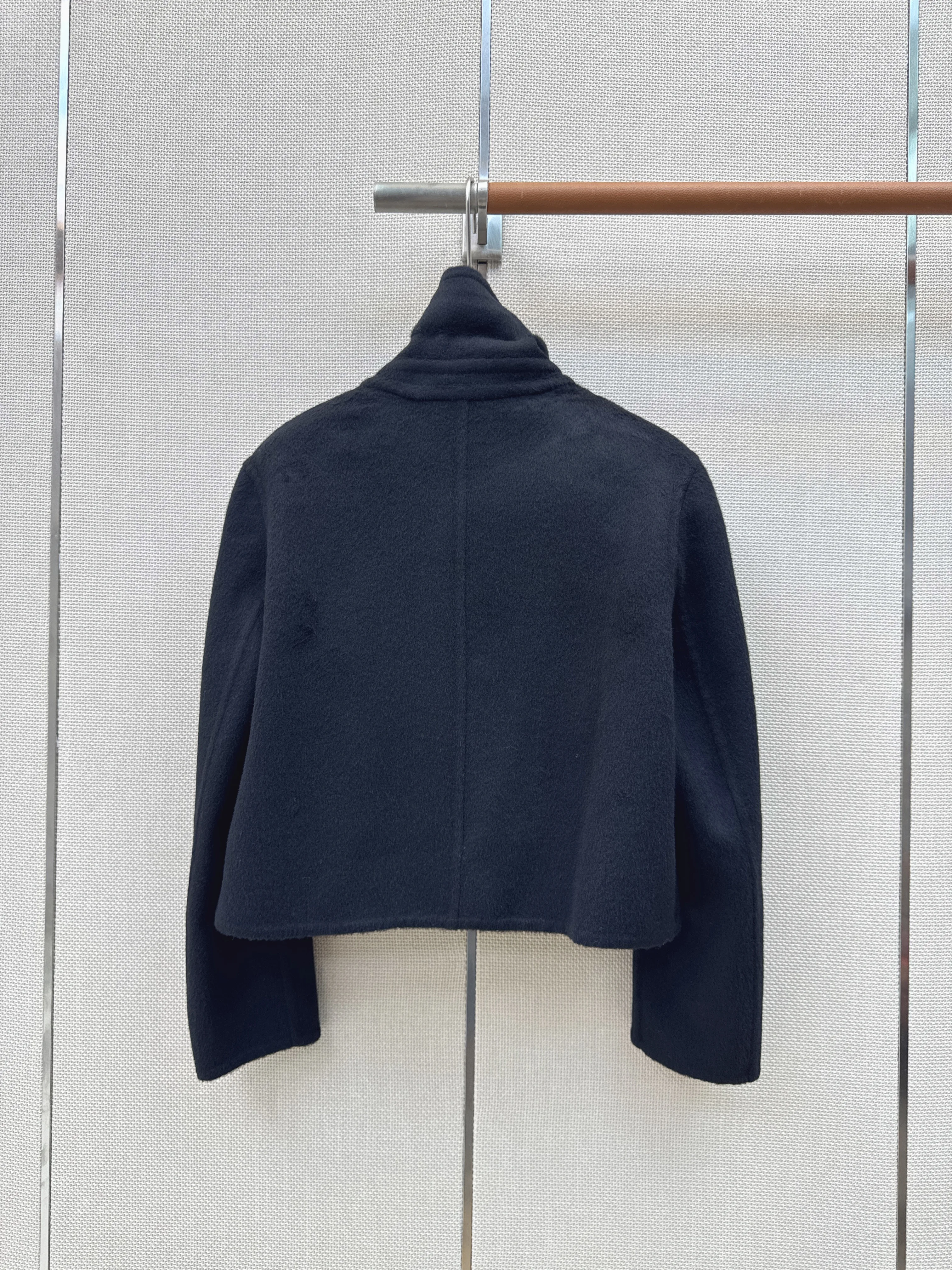 Double Breasted Short Double Faced Wool Coat, Handmade, Elegant Gentle Style, Fall Winter Layering Essential
