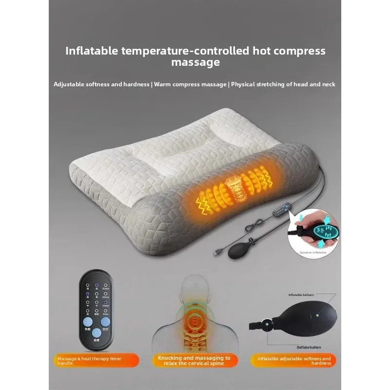 Cervical spine pillow treatment Repair cervical spine, sleep special hot compress massage neck traction cylindrical pillow