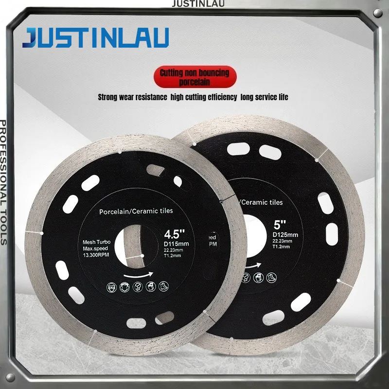 

JUSTINLUA 1 Pc 105mm Diamond Blade Cutting Ceramic Tile Saw Blade Cutting Disc Continuous RIM Thin Cutting Wet Method Hand Tool