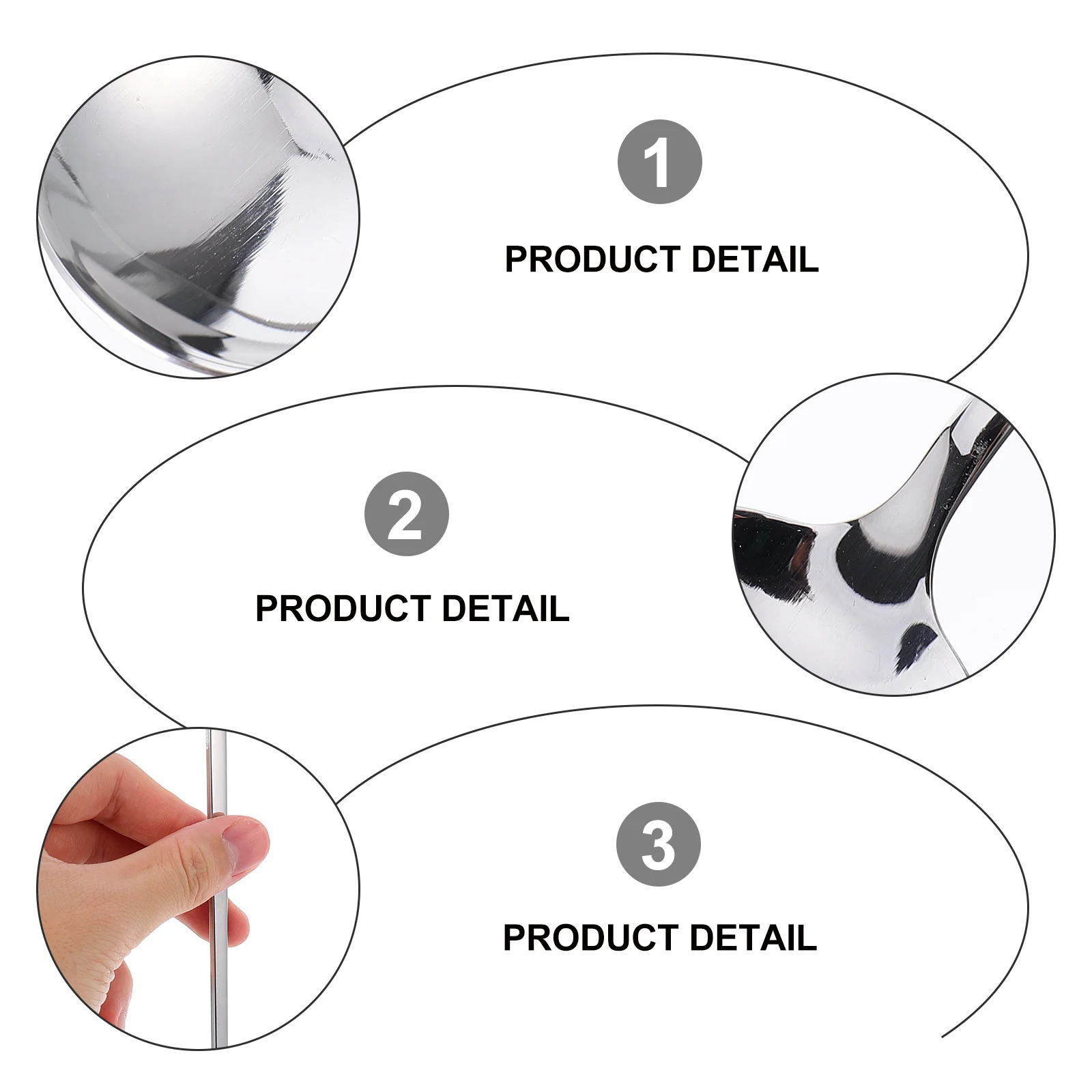 

5Pcs Stainless Steel Ice Spoon Anti Rust Healthy Long Handle Modern Design for Bar Home Cake Shop Mixing Drinks