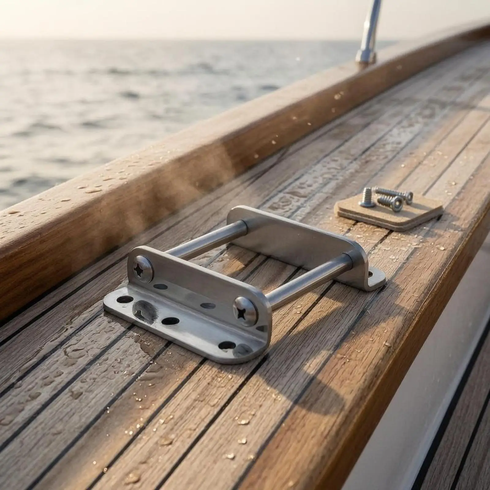 Boat Rod Holder Stainless Steel Fishing Rod Supports Rectangular Frame Mount for Kayak or River Fishing Use view 5