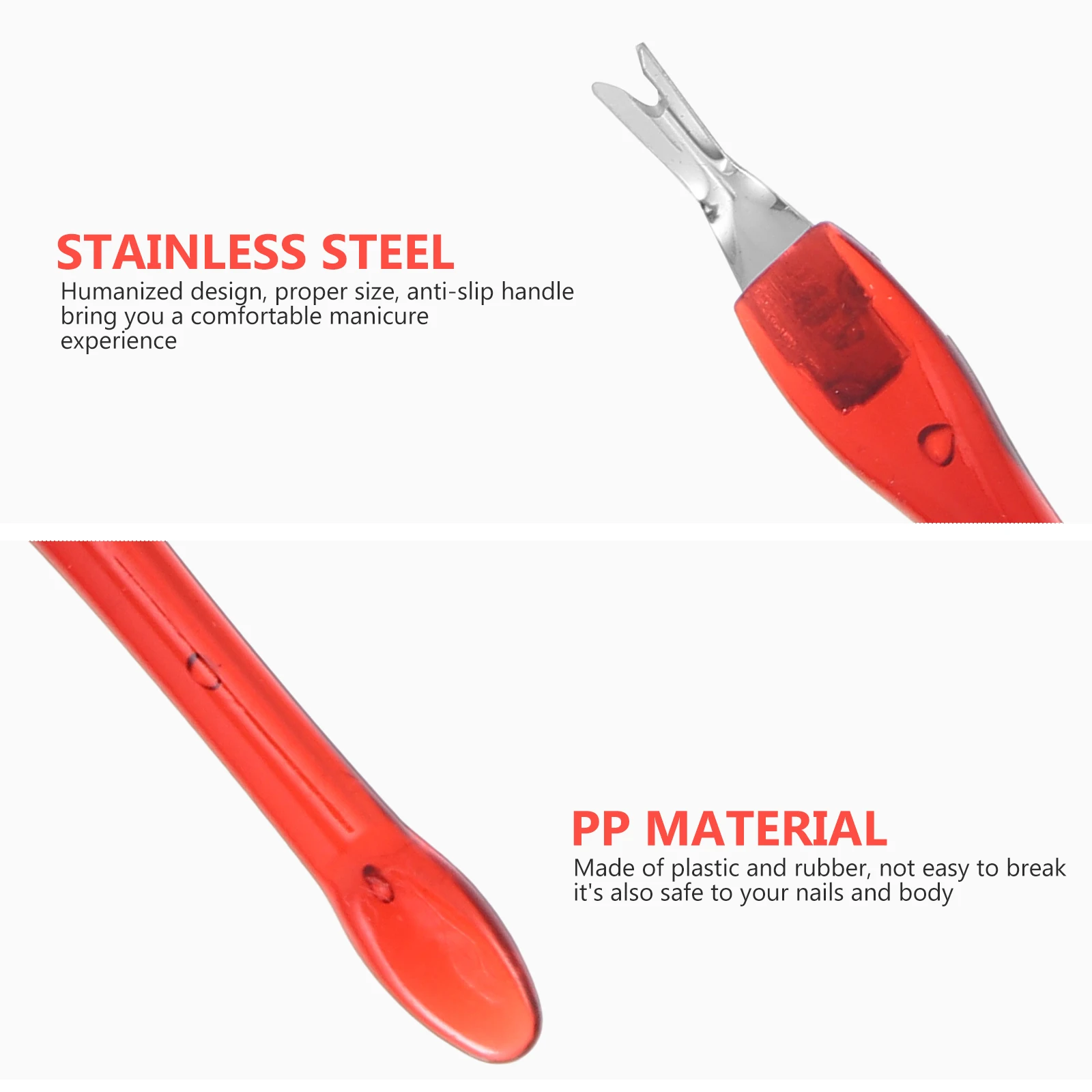 

Dead Skin Removal Tool Stainless Steel PP Nail Care Fork Pedicure Exfoliator Cuticle Remover Lightweight Anti Slip Handle Home
