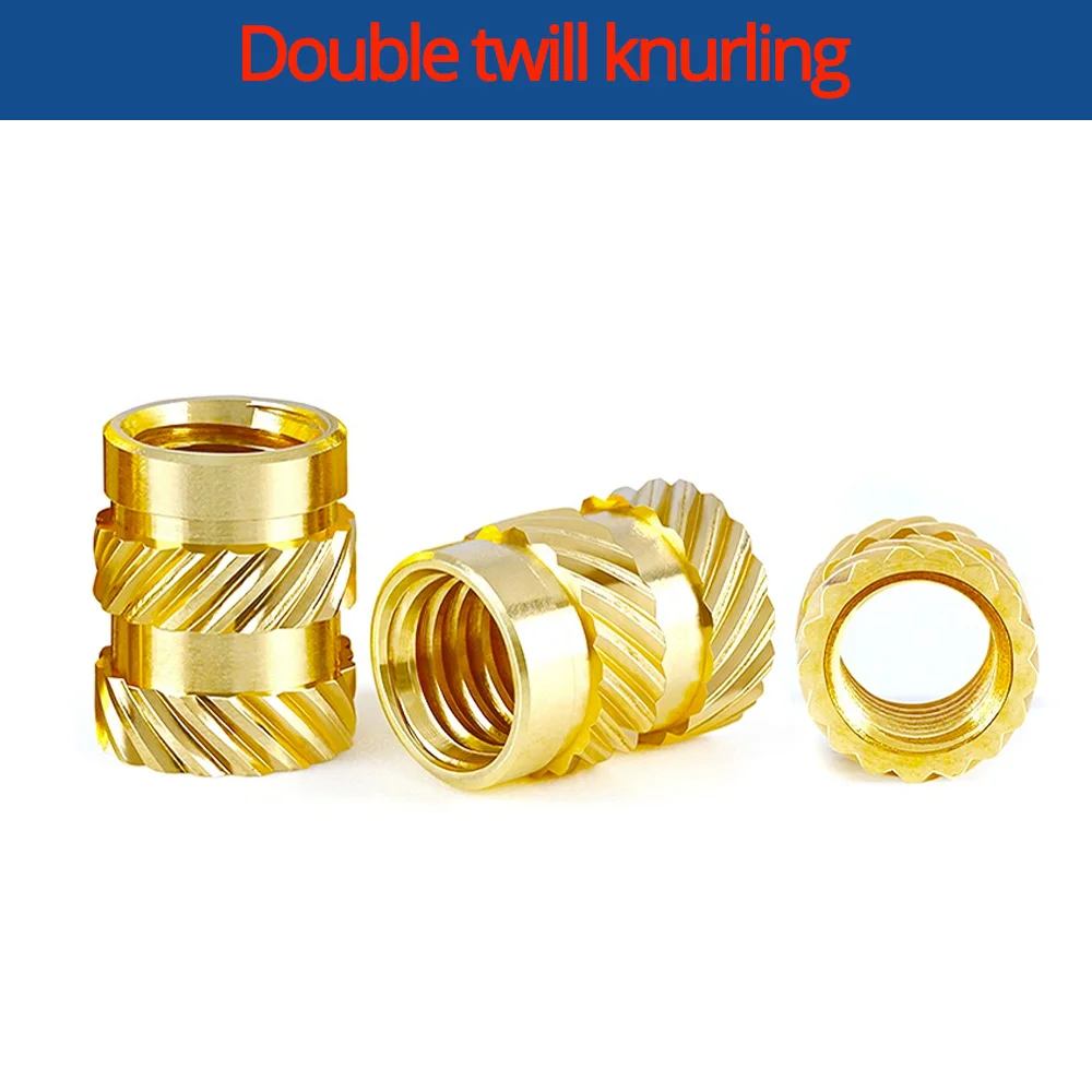 20PCS Brass 1/4 Insert Nut Inch Size Heat Threaded Knurled Hot Melt Molding Injection Embedded Copper Nut of Plastic 3D Printing