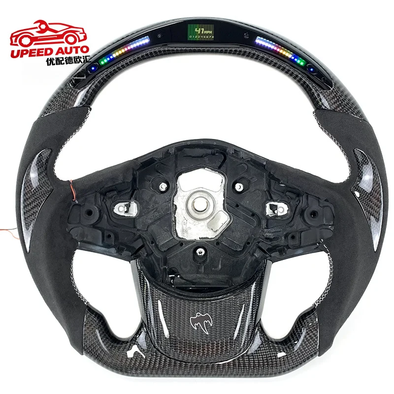 Suitable for Car interior racing style carbon fiber LED leather customized steering wheel Toyota Supra Mk5 A90 A91