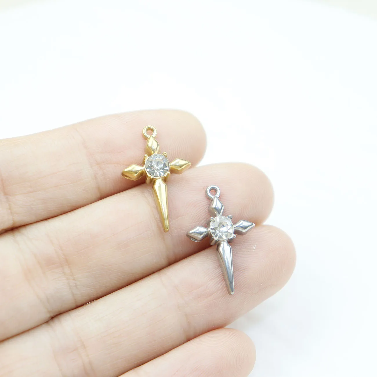 5pcs Stainless Steel Star Fashion Jewelry Accessory Charms Pendant DIY Handcraft Vacuum Plate Waterproof Antiallergic
