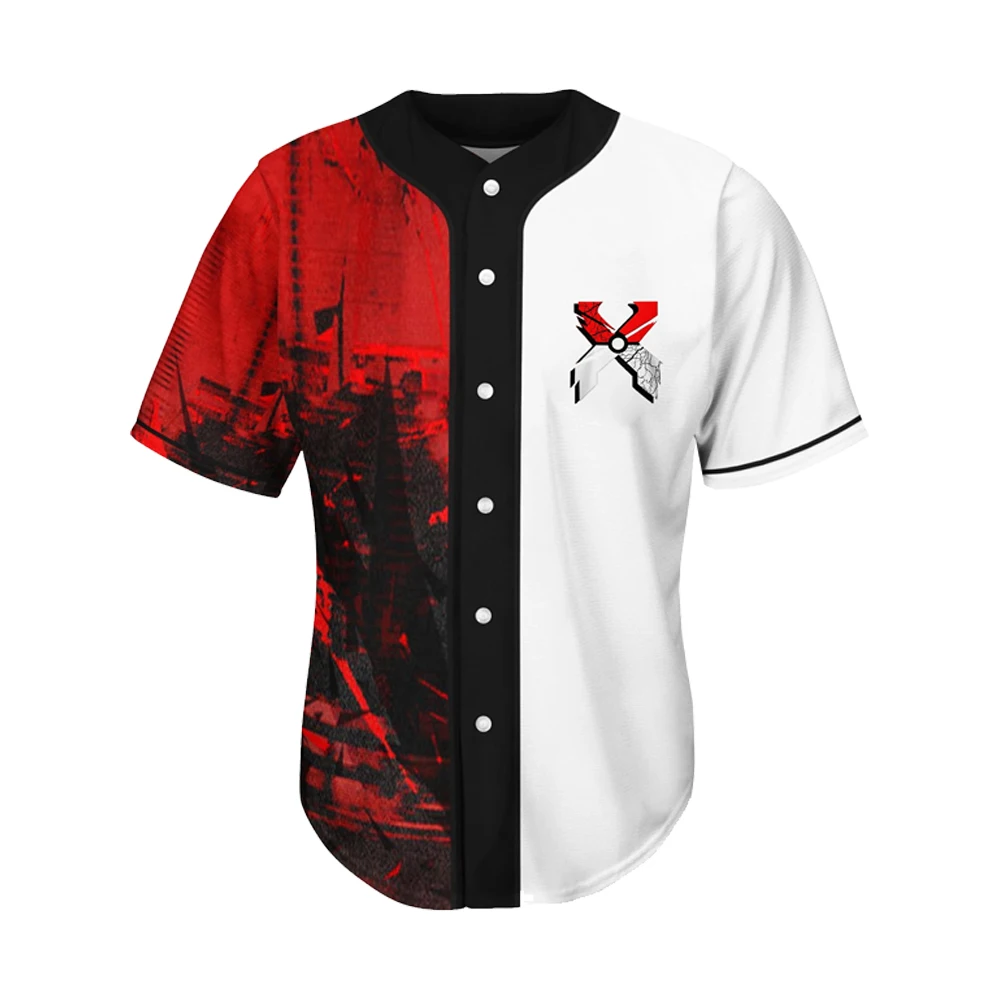 EXCISION Merch Baseball Jersey Tops V-Neck Short Sleeve Tee Men Women Streetwear Harajuku Clothes