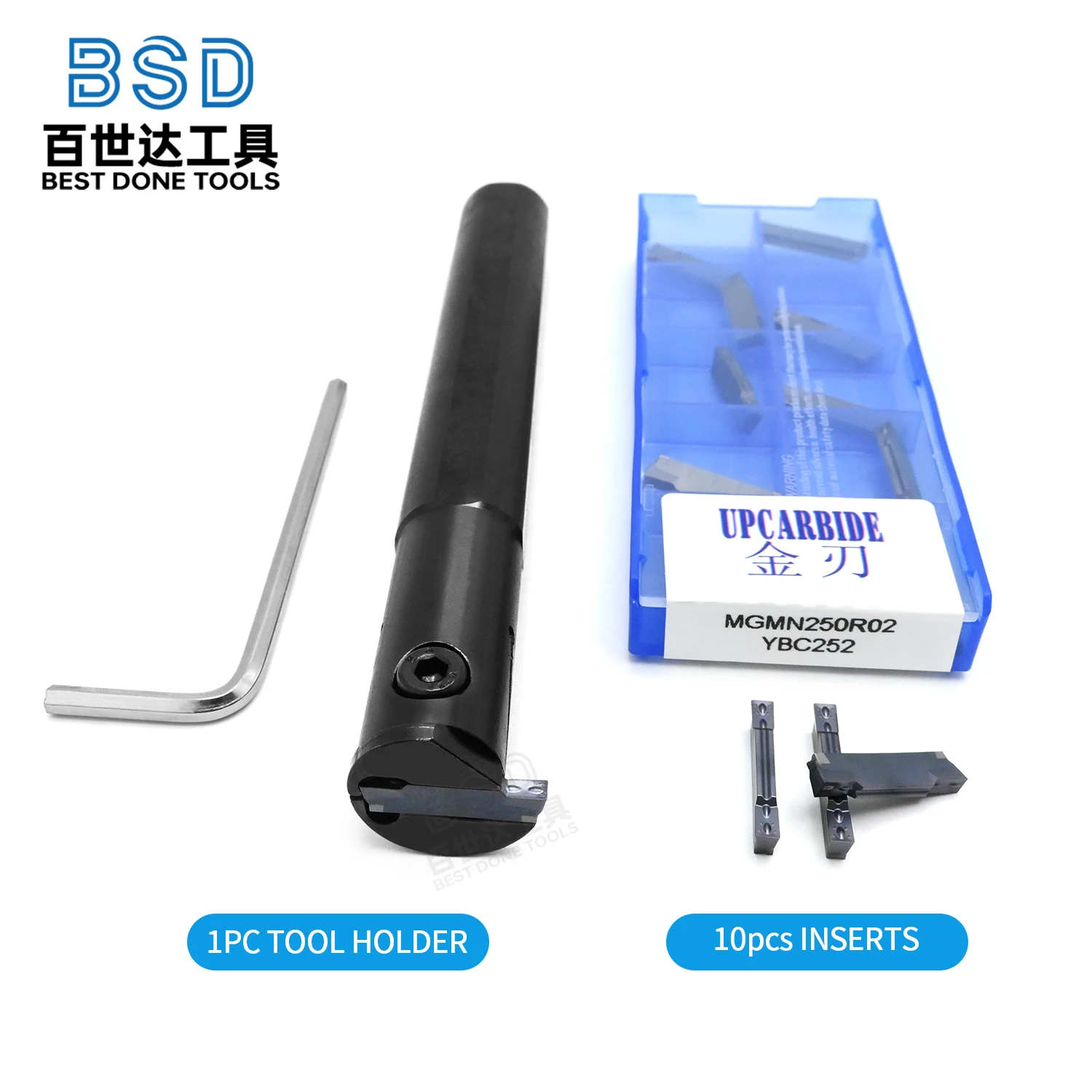 MGIVR Internal Grooving Tool Holder Set | 1 Holder + 10 MGMN Inserts Kit for CNC Lathe