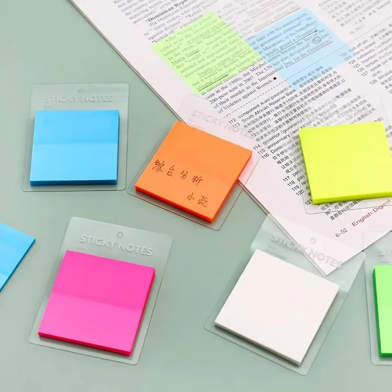 Cor sólida Semi Transparente Sticky Notes, Memo Pad Kawaii, Diário Para Fazer a Lista, Papel de nota, Caderno, Índice Adesivos, Papelaria coreano