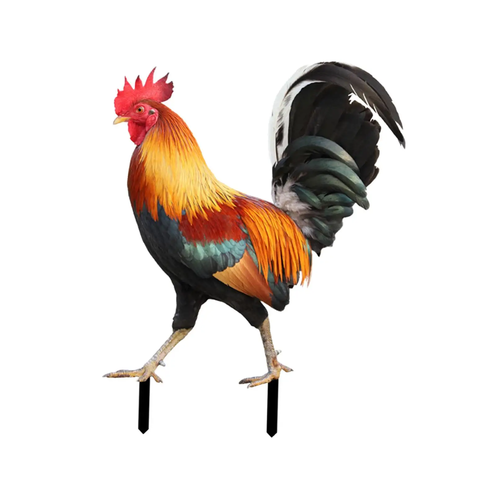 Rooster Statue Garden Stake Metal Ornament Decorative Lifelike Yard Art for Floor Courtyard Farmhouse Backyard Decoration