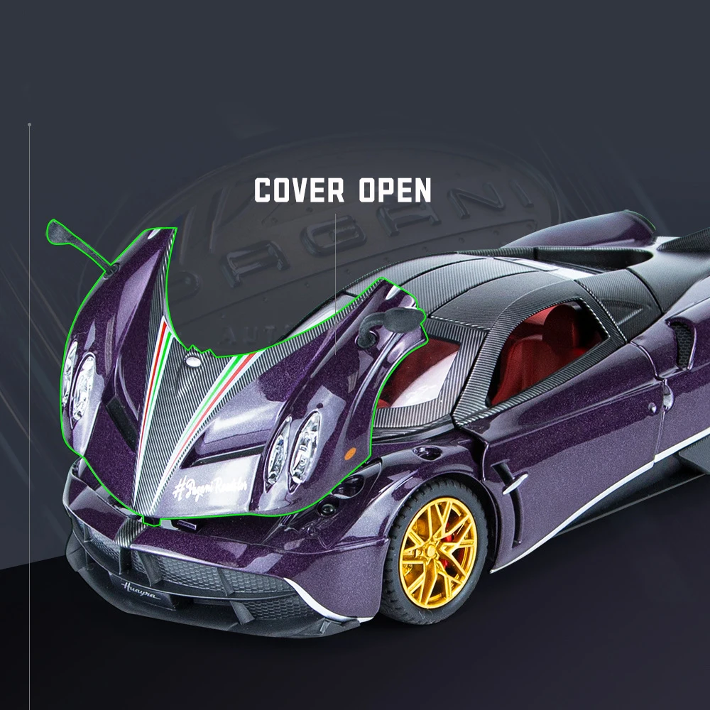 1:24 Chinese Dragon Alloy Car Model Sound and Light Sports Car Ornament Toy Diecast Alloy Car Model Collectible Gift