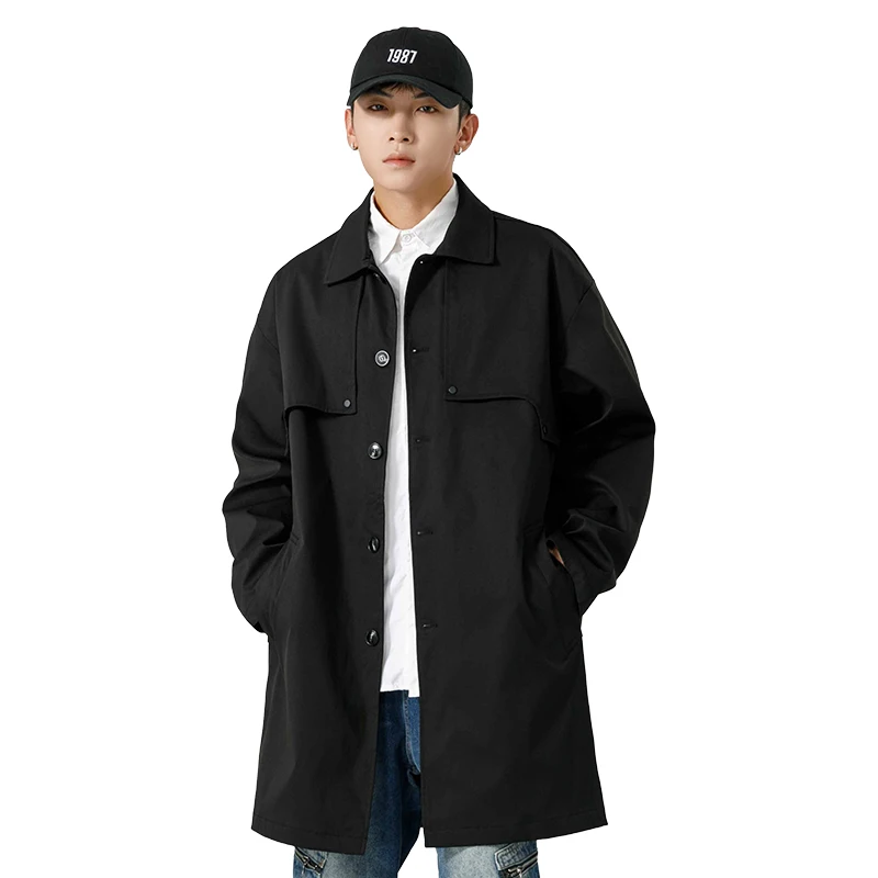 

Men's Down Casual Loose, Fashionable, High Quality, Comfortable, Simple, Elegant, Handsome, and Texture Trench Coat Jacket