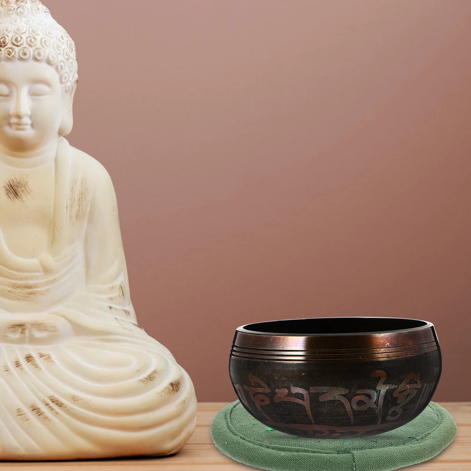 

Embroidered Tea Pot Cushion Lightweight Buddha Sound Bowl Pad Durable Religious Round Mat For Meditation Instrument