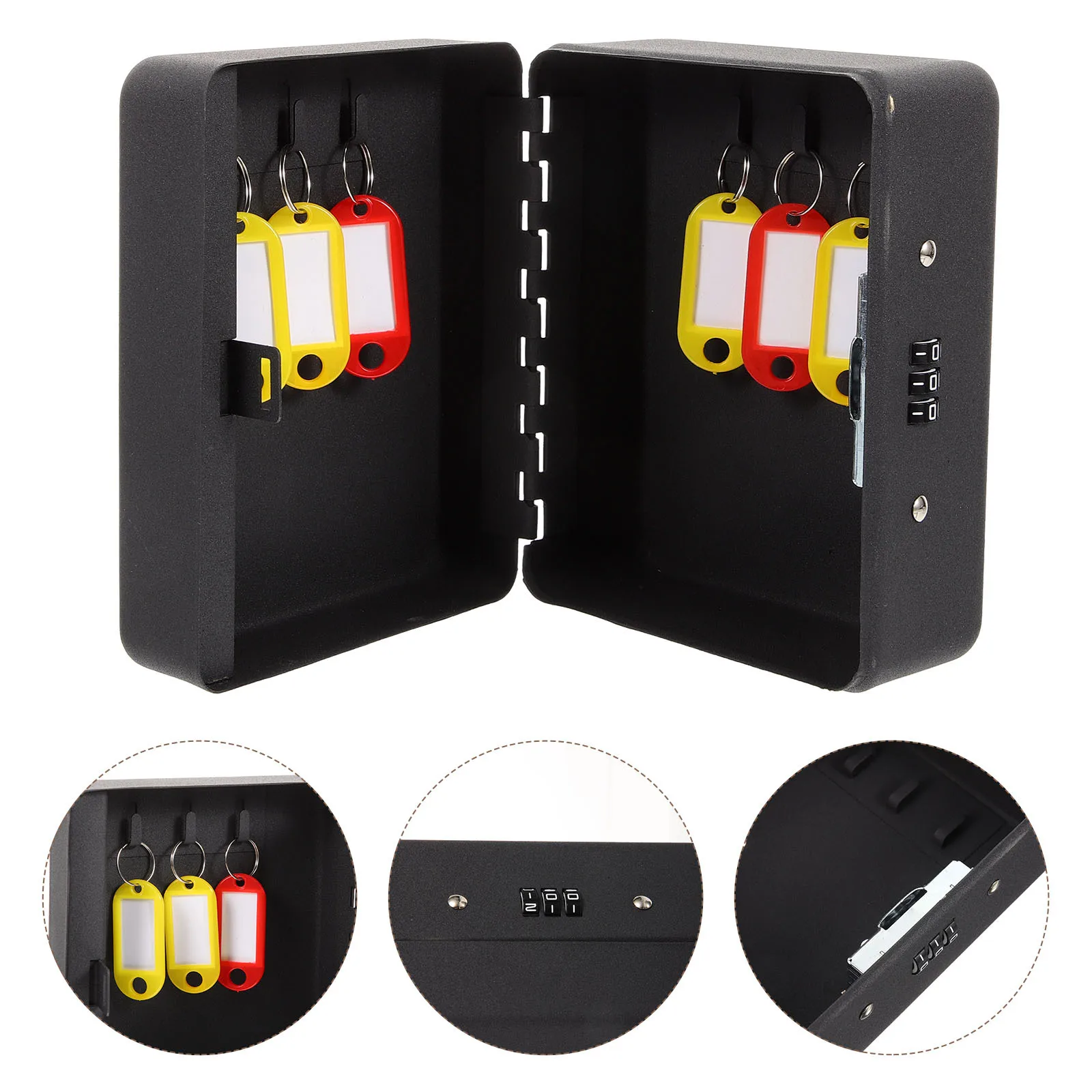 صندوق قفل خزانة المفاتيح الآمن على الحائط لإدارة الممتلكات المنزلية، سهل التركيب، استخدم صندوق المفاتيح مع خزانة الأمان #6