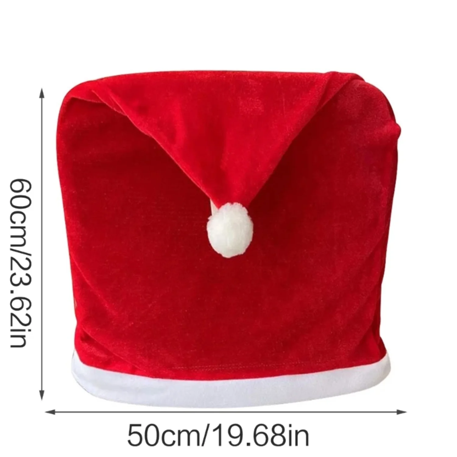 Christmas Santa Hat Chair Cover Christmas Decoration  Year 2023 Table Ornaments   Dinner Banquet Slipcovers