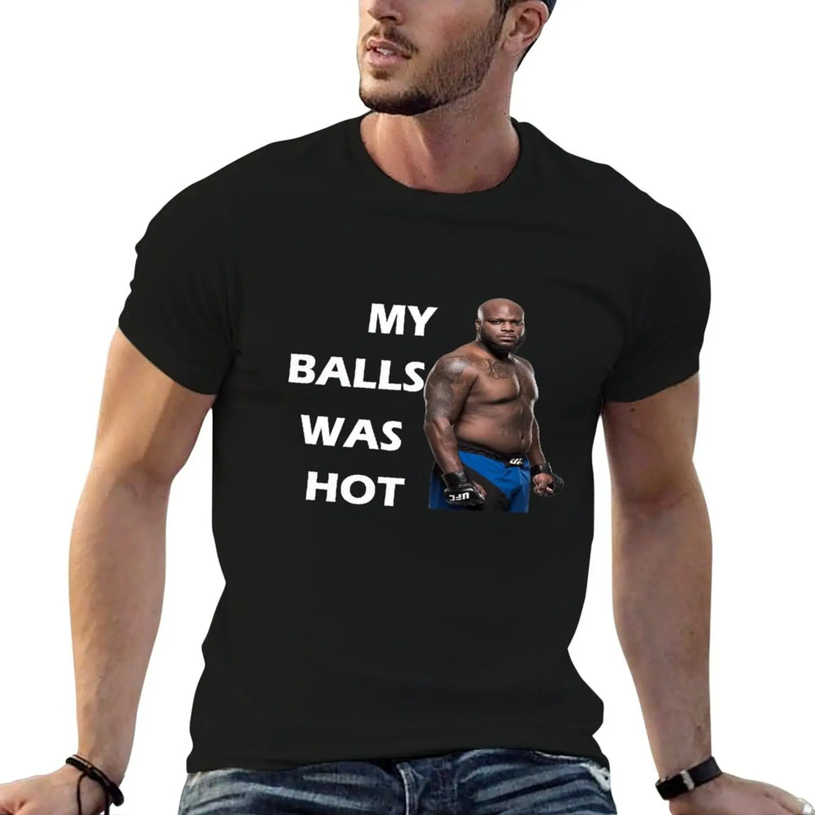 MY BALLS WAS HOT,Derrick Lewis The Black Beast T-Shirt plus size tops blue archive mens graphic t-shirts