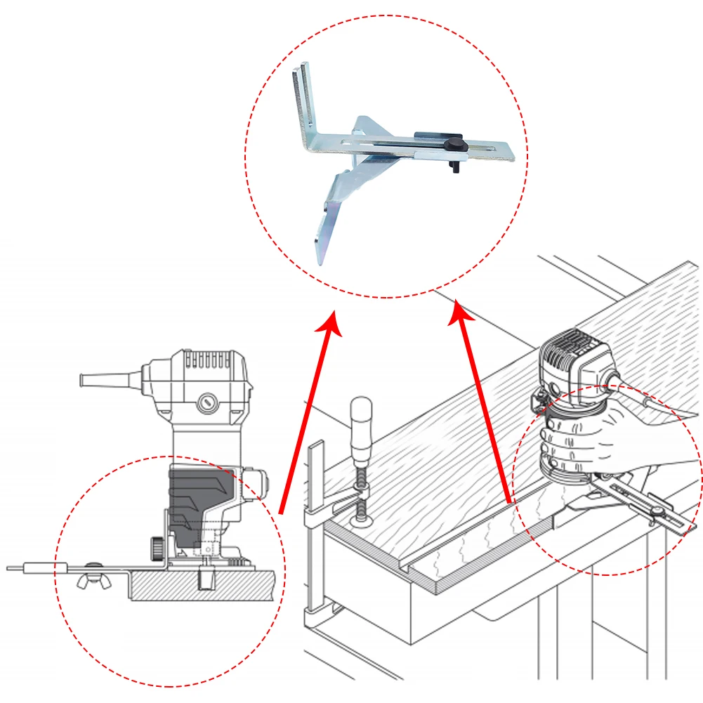 

Edge Guide Trimming Machine Parts Guide 1Pc Or 2Pcs Metal Silver Template Trimming Workshop Equipment Portable