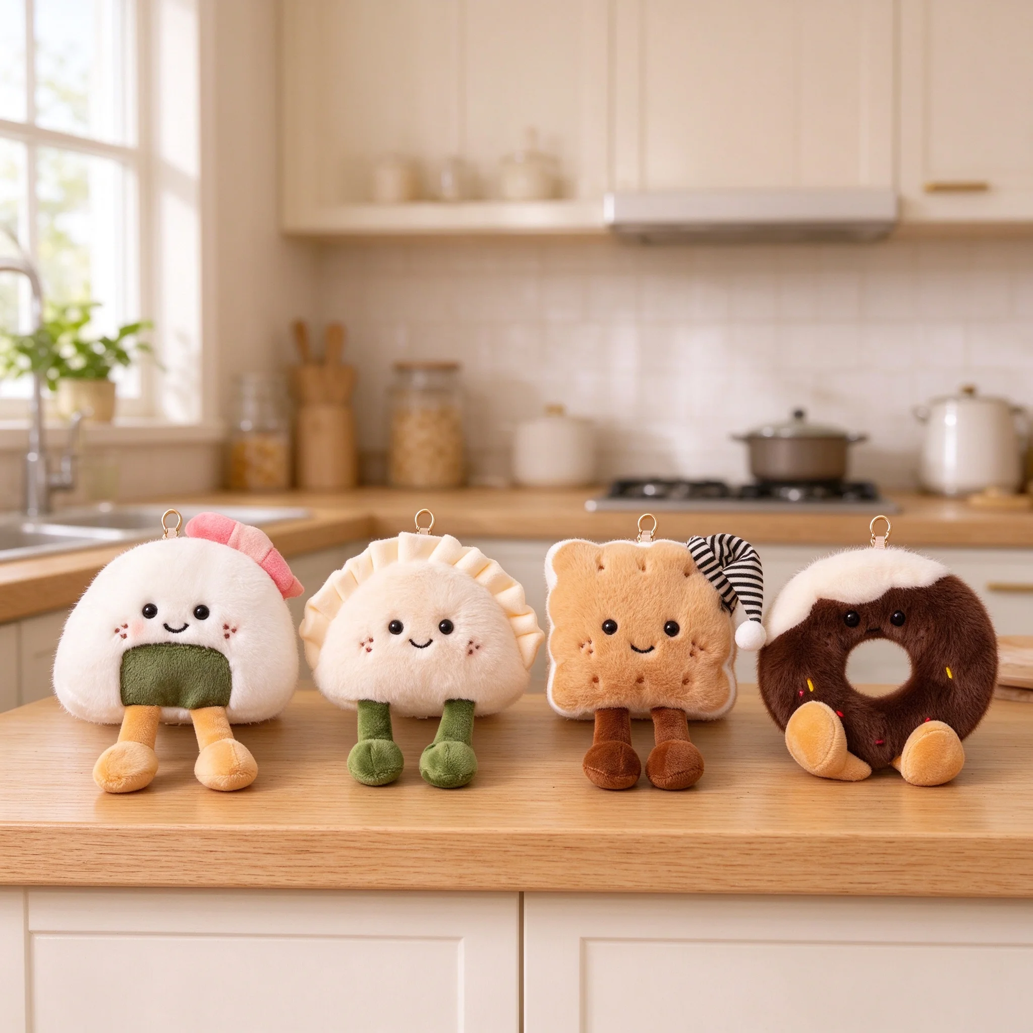 Stuffed Fridge Magnet Cookie Donut Dumpling Rice Ball Cute Plush Kawaii Soft Fluffy Food Birthday Gift Room Decor Kids Girl Boys