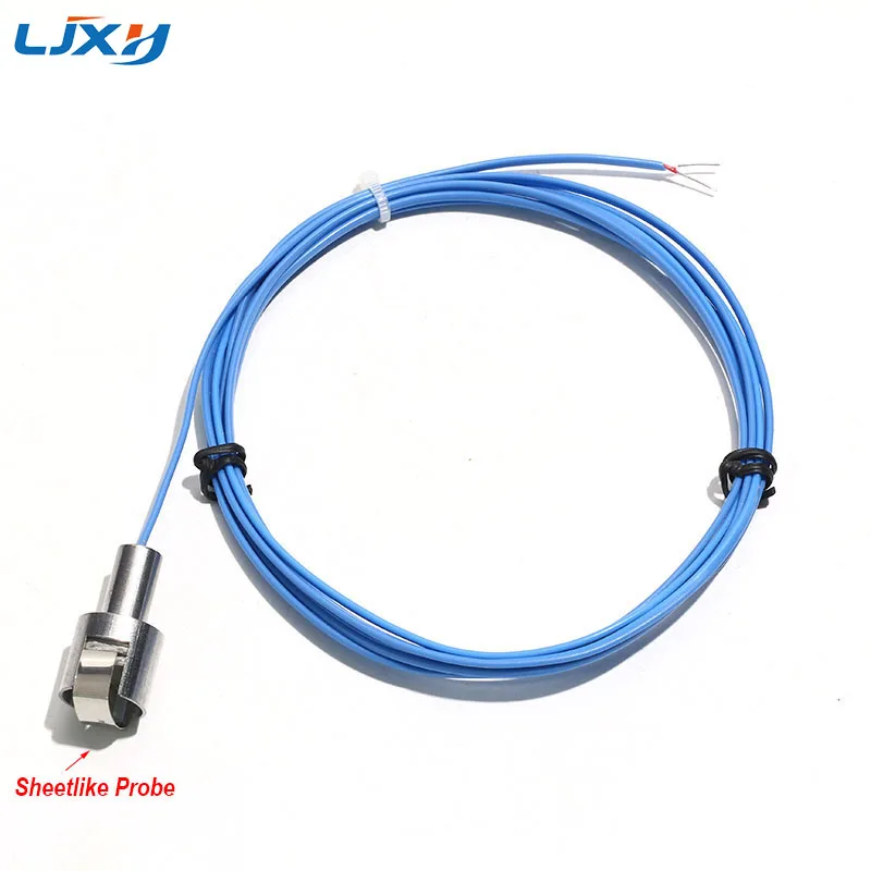 LJXH K-Type Surface Temperature Thermocouple Optional Netlike /Sheet-Type 15mm Sensing Probe M8x1 Threaded Mount 2M Length PTFE