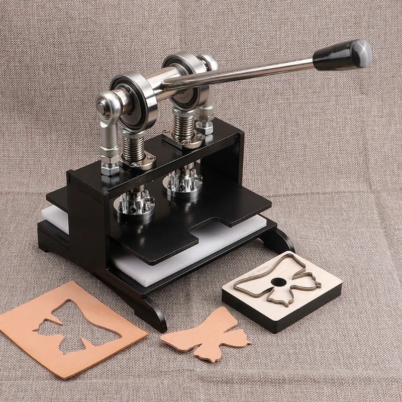 Heavy-Duty Handmade Leather Cutting Machine, Embossing Plate Die Cutter,Dual Guide Shafts Die Cut Machine - Various of Materials