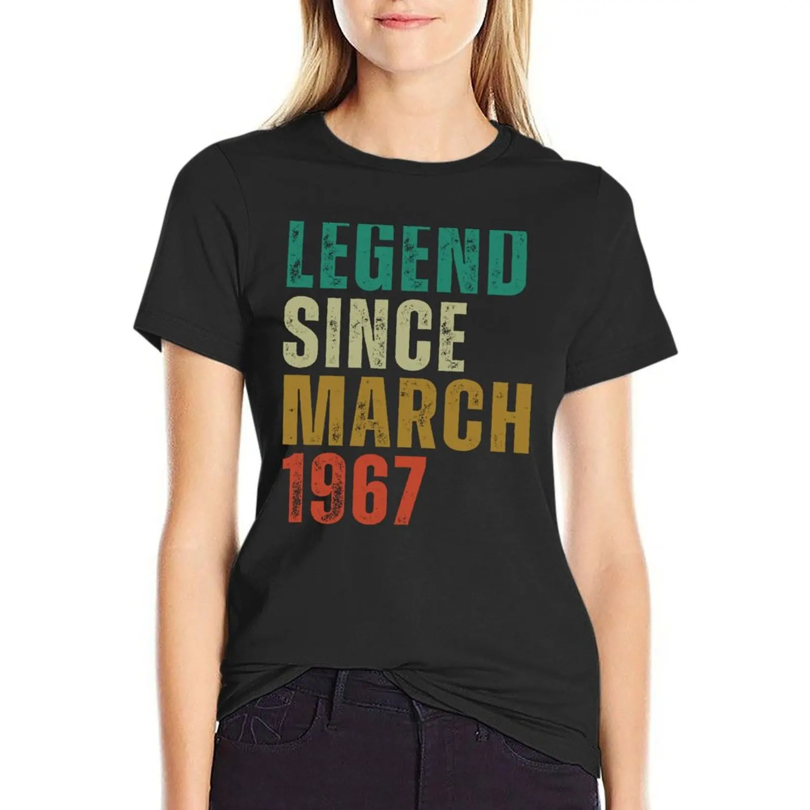 

Legend Since March 1967 Awesome Retro Vintage Birthday Years Old Gift T-Shirt vintage clothes female tops Women