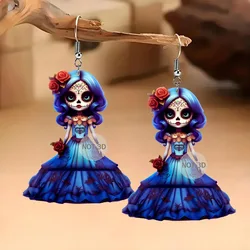 Pendientes góticos acrílicos para Halloween y el Día de los muertos, regalos únicos, accesorios de moda, adecuados para la personalidad