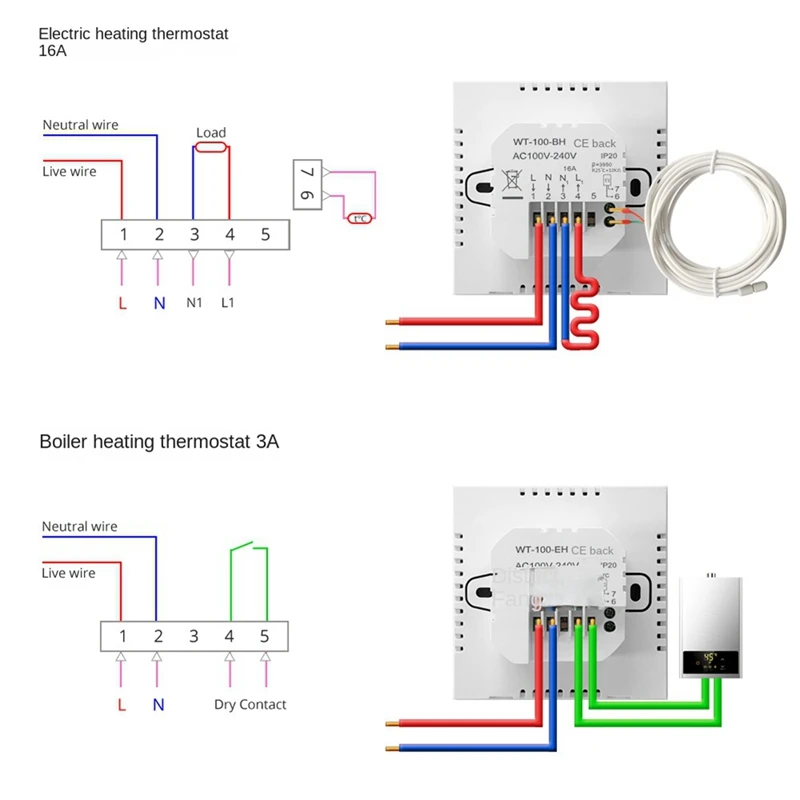 Termostato inteligente Tuya Wifi, controlador de temperatura, funciona con Alexa, Google Home, Alice