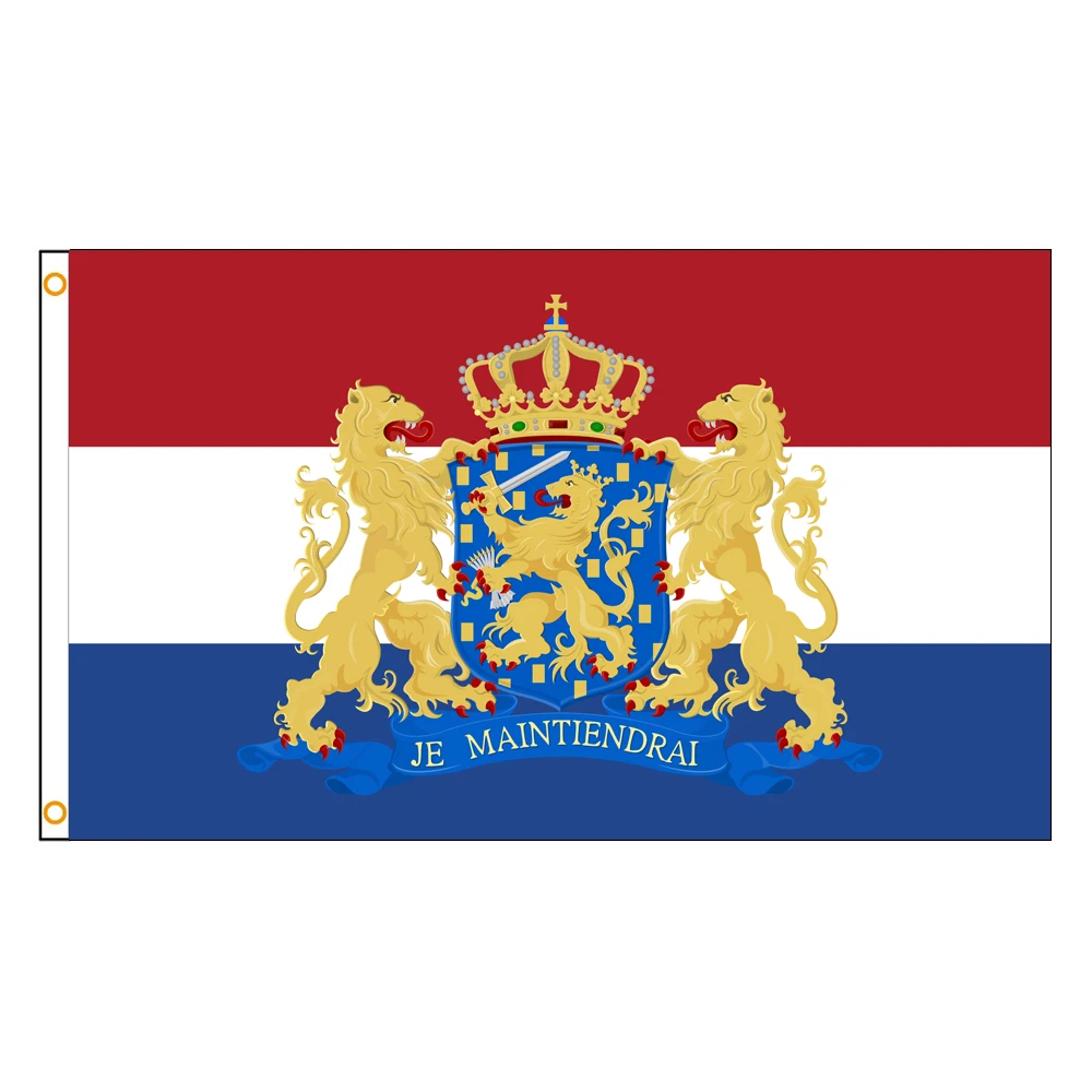 3x5 Ft Netherlands Flag Vivid Color and Fade proof Canvas Nederland Flags Polyester with Brass Grommets 3 X 5 Ft
