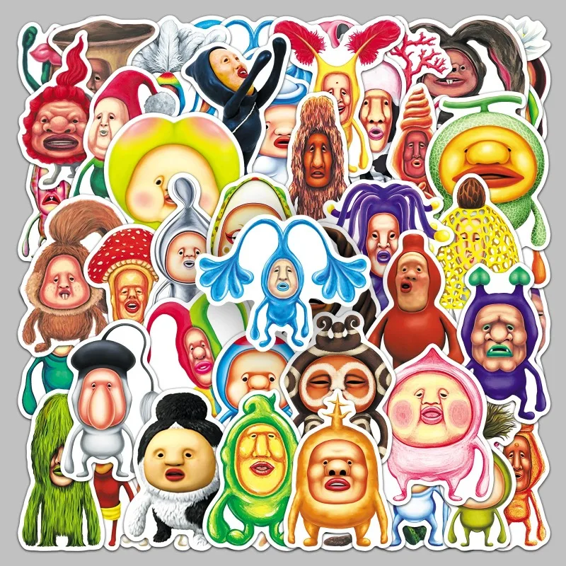 50Pcs Ugly Bobblehead Family Stickers Farm Elves Cute Healing Waterproof Graffiti Notebook Phone Stationery Stickers