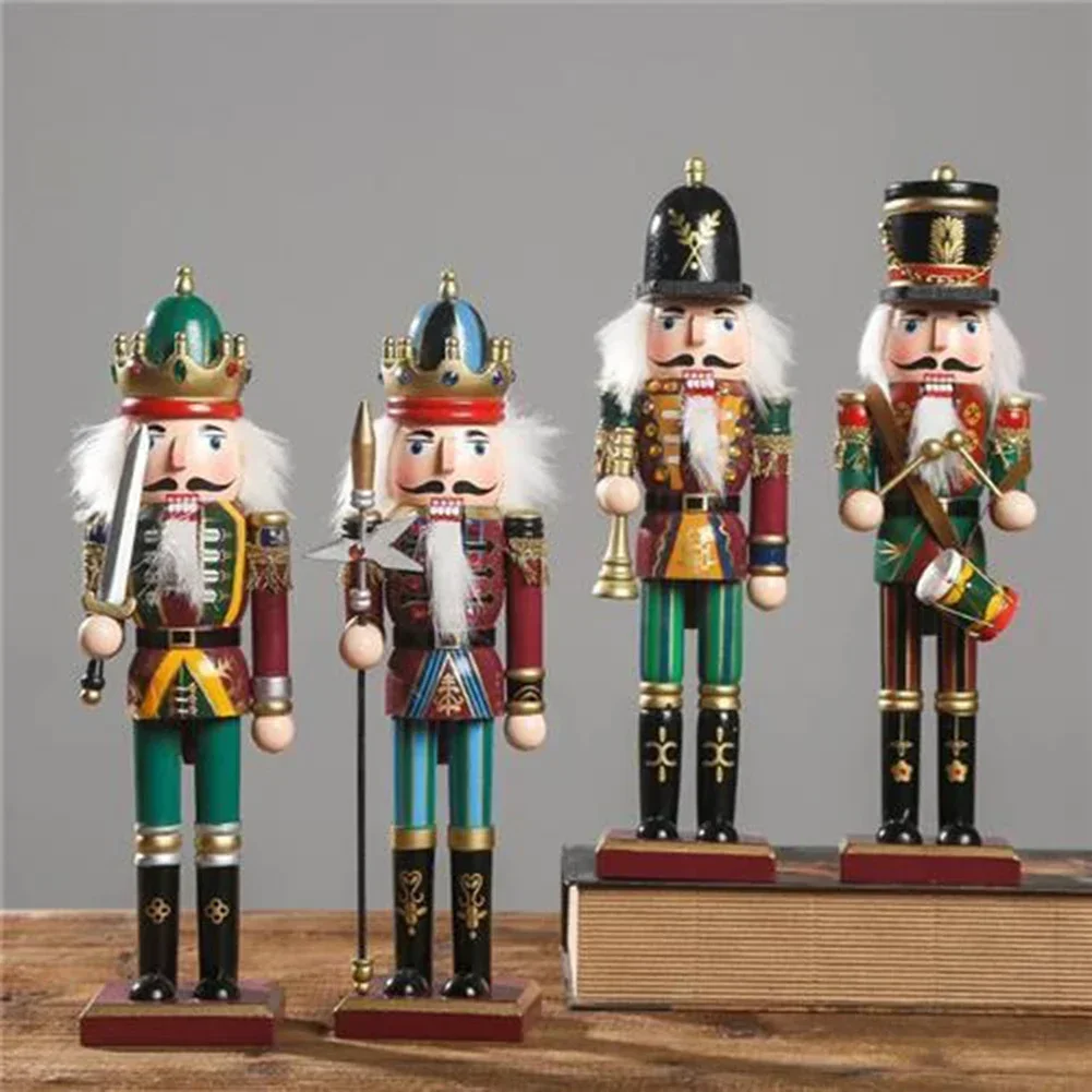 30CM Nutcracker Decorations Christmas Nutcracker Decor Hand-painted Wooden Long-lasting Use Unique And Eye-catching