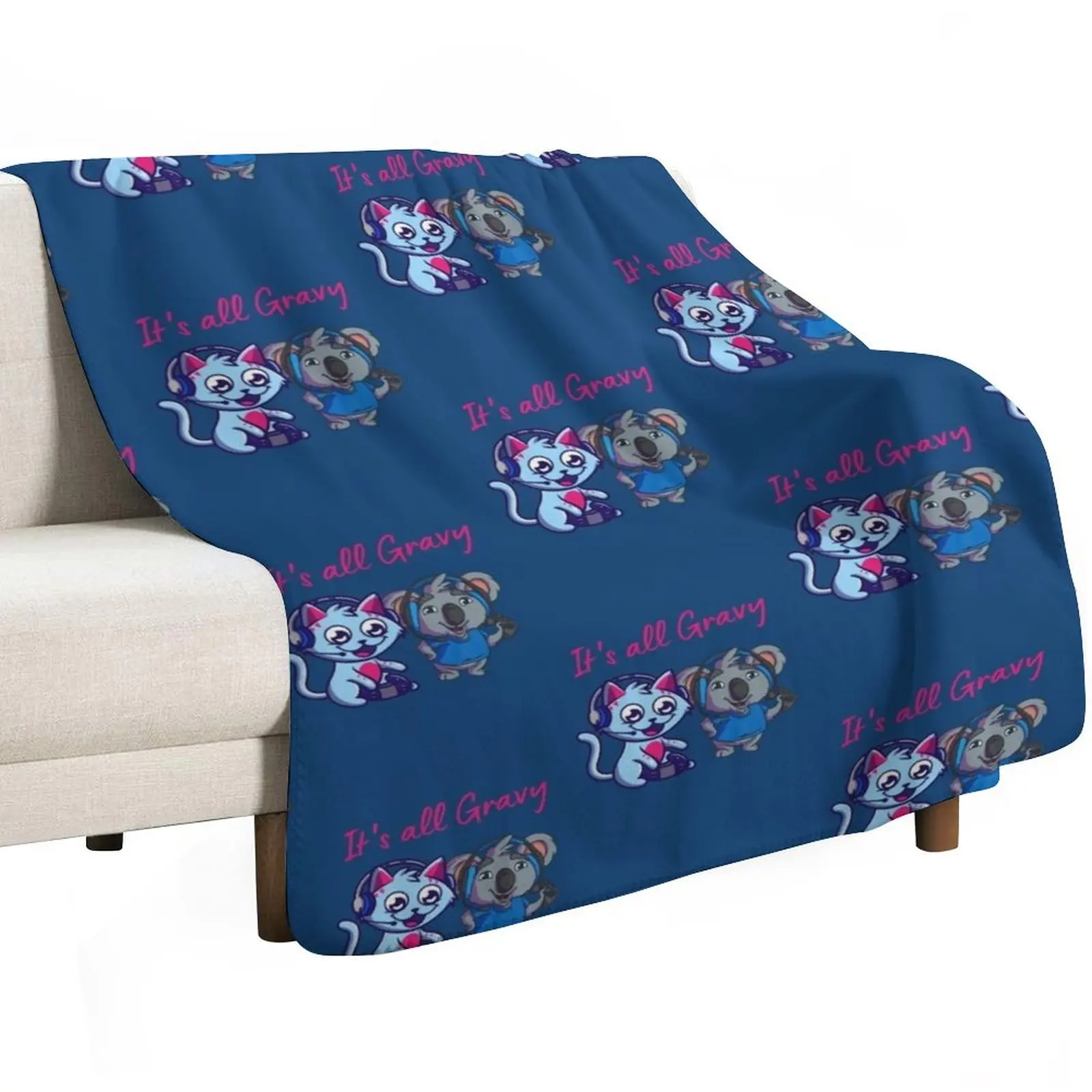 It_s all gravy, Gravycatmanand GravyKoalaMan, gamer gift Throw Blanket Bed covers wednesday decorative Large Sofa Blankets