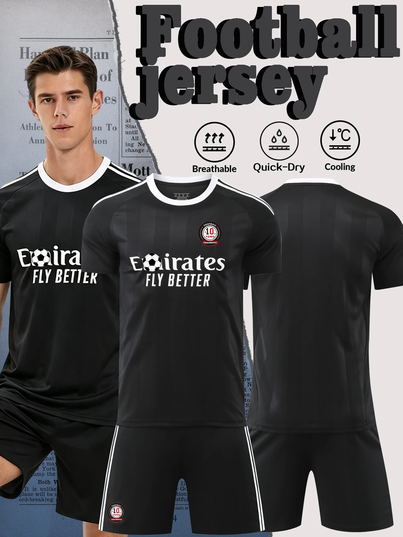 High-quality Breathable T-shirt and Shorts Football Set