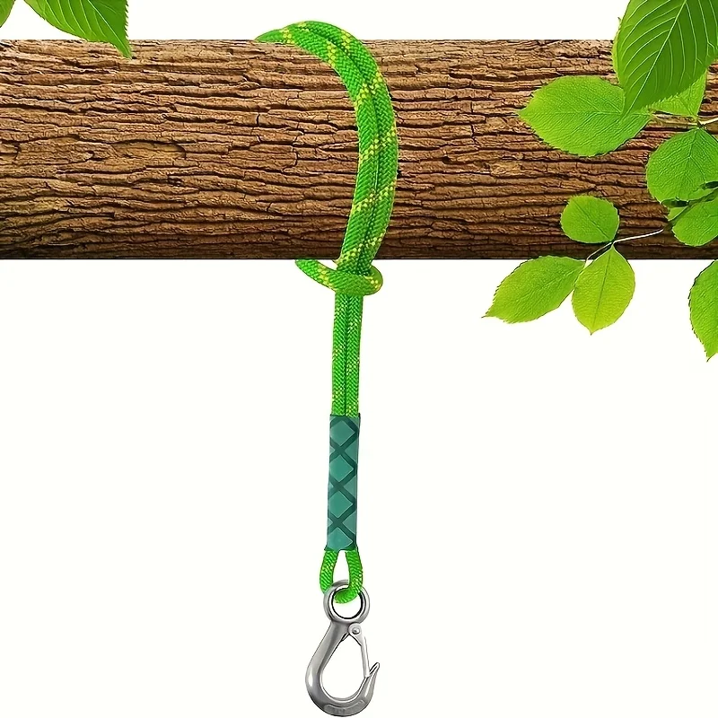 1pc Heavy Duty Nylon Hammock Sling with Metal Hook Wear Resistant for Tree Swing Patio Chair Outdoor Garden Accessories