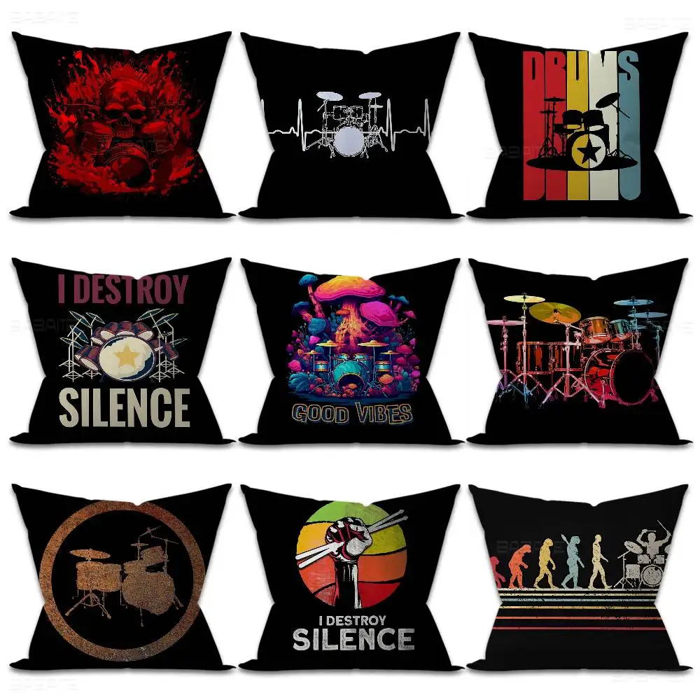 Cool Drum Kit Cushion Cover Decorative Pillow Sofa Home Decor case pillow cases