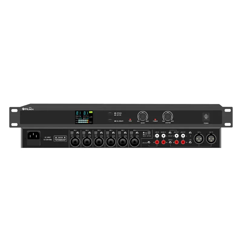 

Conference System Microphones Sound Mixer 6x2 Way Performance Pro Audio DSP Feedback Suppressor