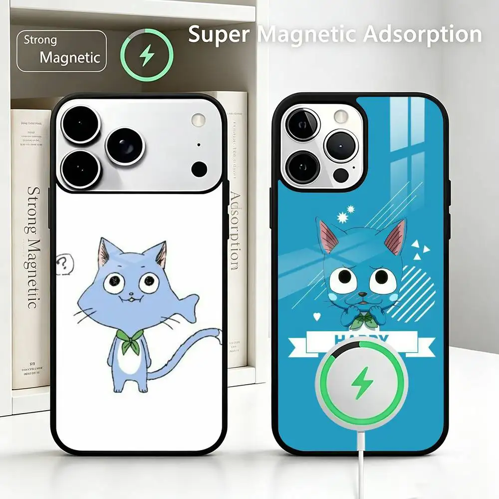 

Anime Fairy Tail Happy-a Wireless charging phone case compatible with iPhone 17/16/15/14/13/12/11