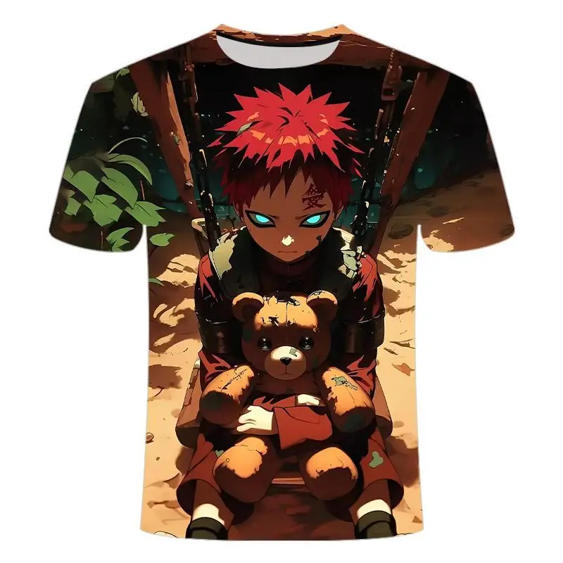 2025 الصيف الساخن بيع ناروتو نمط سلسلة 3D طباعة العصرية شخصية طاقم الرقبة قصيرة الأكمام T-Sh #3