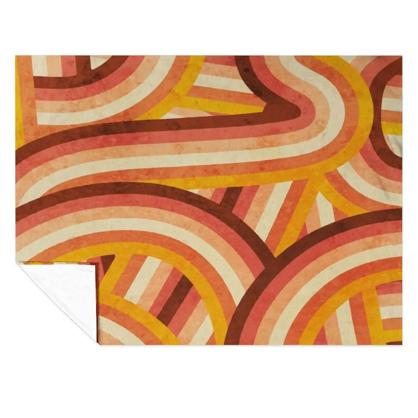 

Vintage Orange 70's Style Rainbow Stripes Throw Blanket warm winter Soft Plaid cosplay anime Tourist Blankets