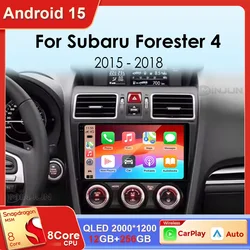 Android 15 Auto Qualcomm Car Radio for Subaru Forester 4 SJ WRX XV 2015 - 2018 Multimidia Player Navigation Head Unit Carplay