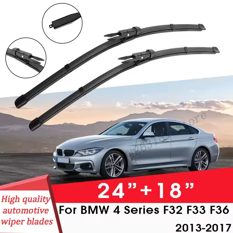 

Car Wiper Blade For BMW 4 Series F32 F33 F36 2013-2017 24"+ 18" Windshield Windscreen Clean Naturl Rubber Car Wipers Accessories