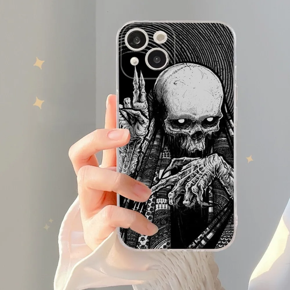 Gothic Fashion Skull Phone Case For IPhone 14 13 12 Mini 11 Pro XS Max X XR SE 6 7 8 Plus Soft Silicone Cover