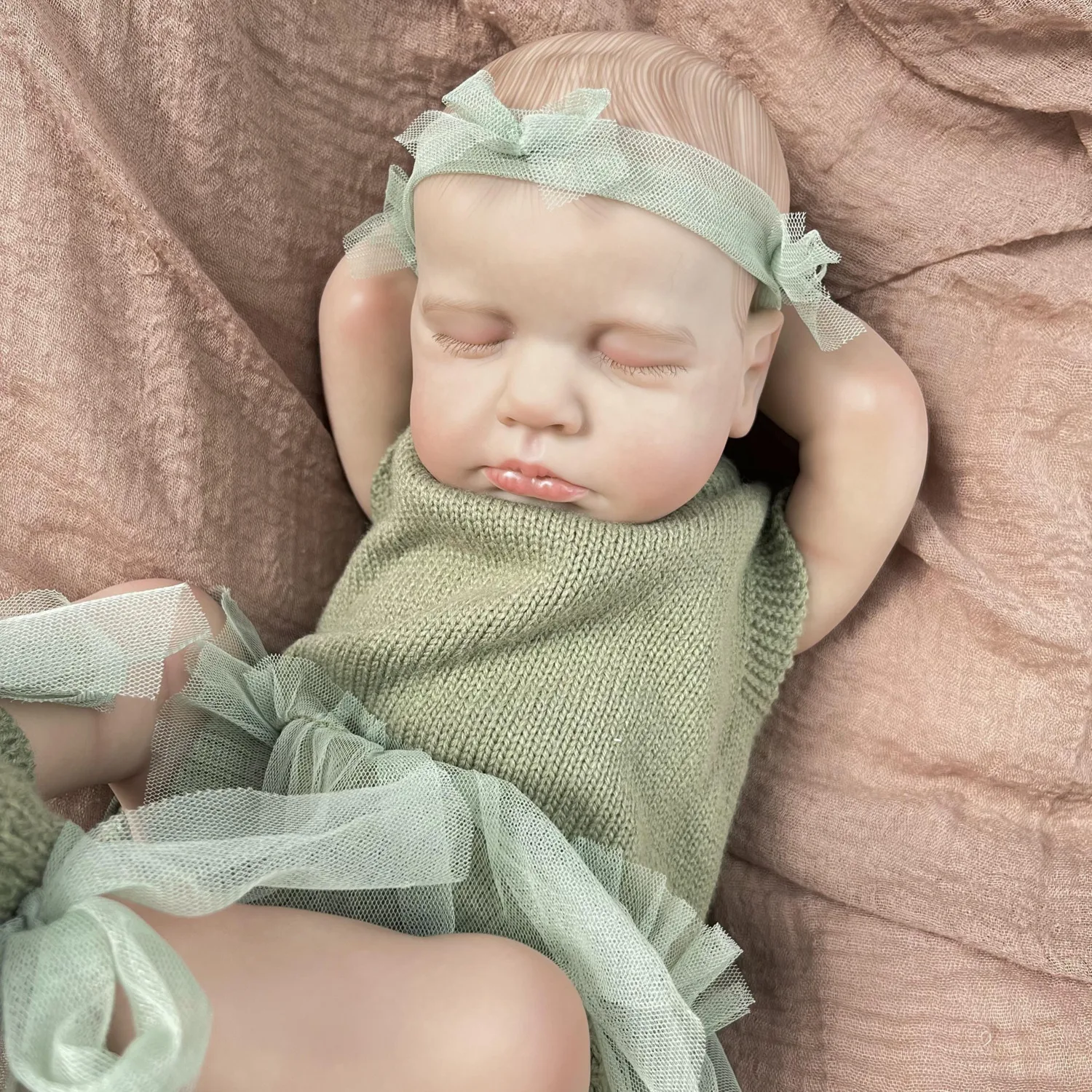 

BZDOLL 48 CM 19 Inch Asleep Reborn Baby Doll Toy 3D-Skin Cloth Body Realistic Look Fashion Birthday Gift
