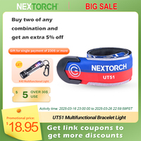 NEXTORCH UT51 Sports light emitting bracelet LED police wrist ring red and blue flash 360 degree light night running cycling