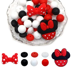 Disney Silicone Bead Set Baby Oral Care Food Grade Pendant Beads For Jewelry Making DIY Keychain Bracelet Necklaces Accessories